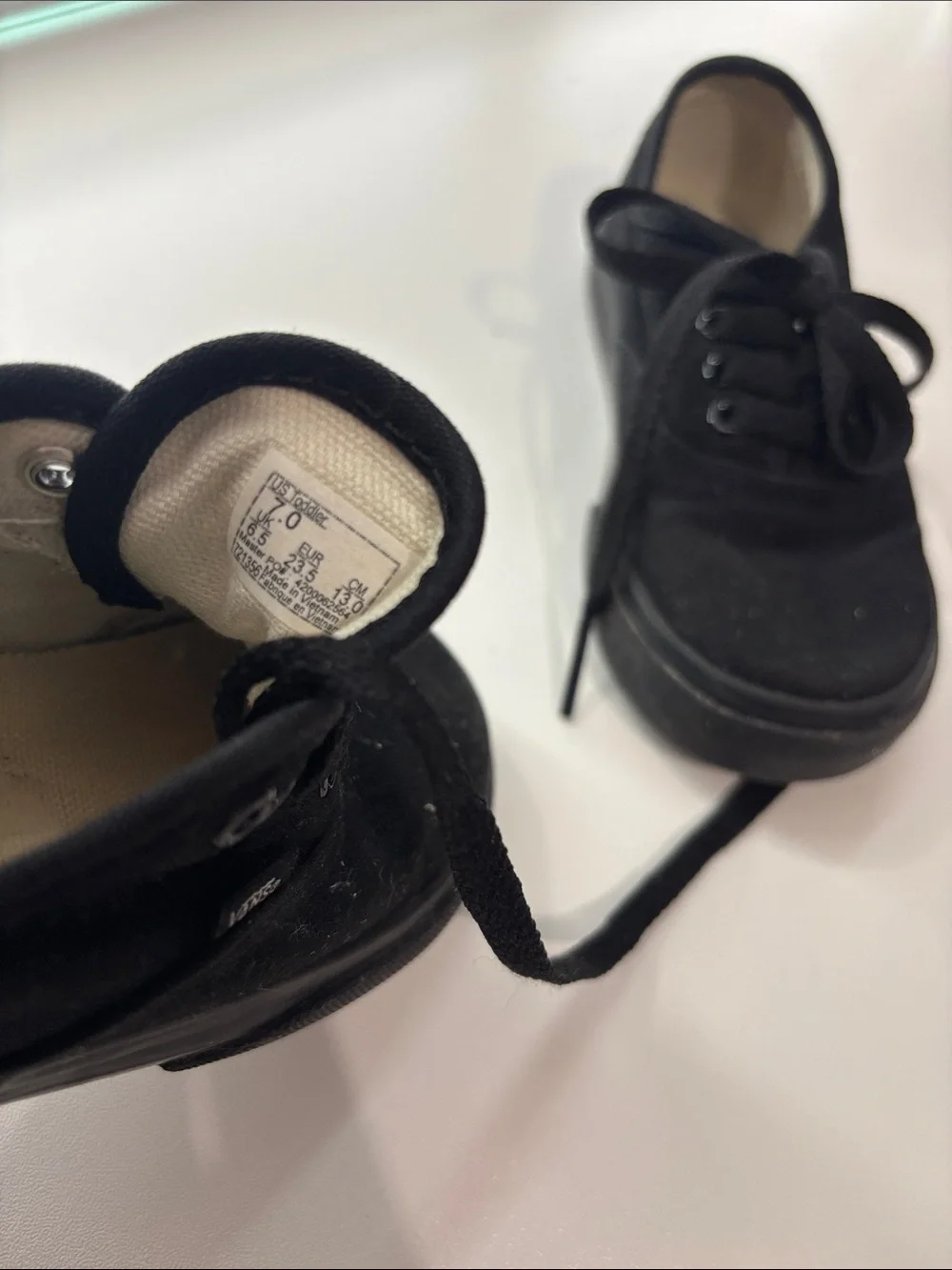 Kids Black Vans Lace-Up Shoes